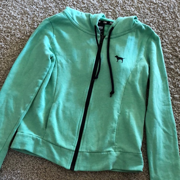 Mint green VS Pink hooded Zip Up - Picture 1 of 3